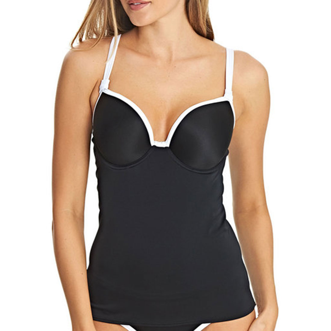 Back To Black Deco Moulded Tankini Top