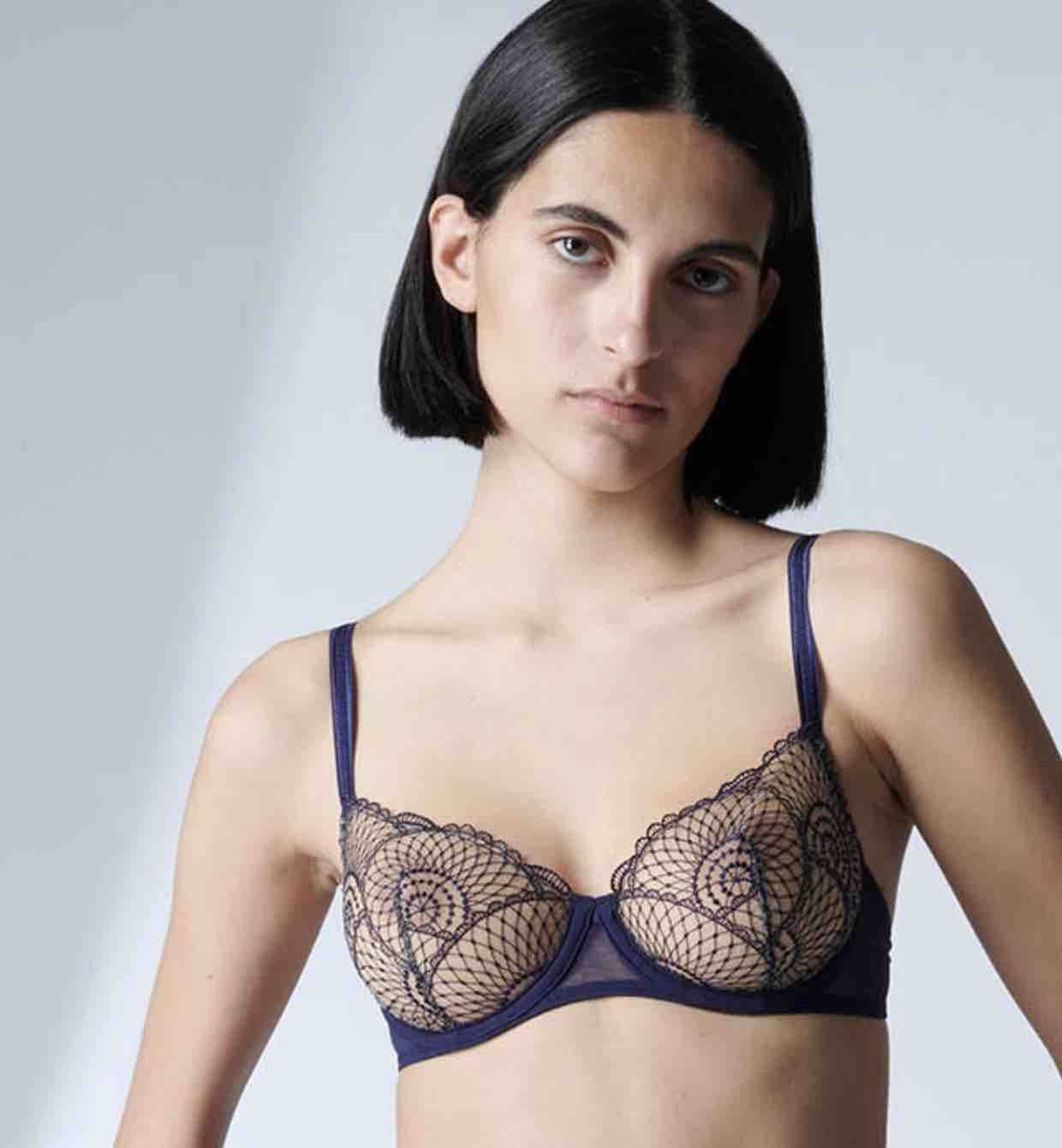 Half Cup Bra with Embroidery